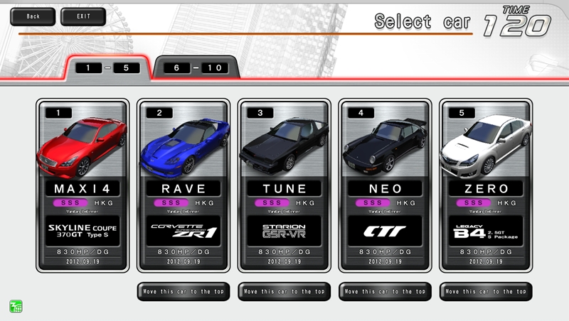 An Midnight Maximum Tune 4 You Can Use The Top 5 Cars In Your List Races On Drive Machine Arcade Cabinet To From 6th Position And Lower Move Them
