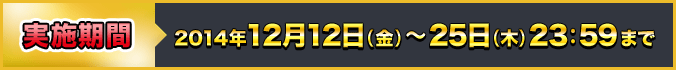 実施期間 2014年12月12日（金）～25日（木）23:59まで