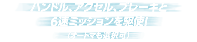 ハンドル、アクセル、ブレーキと６速ミッションを駆使！（オートマも選択可）