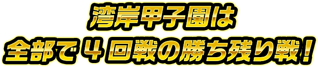 湾岸甲子園は全部で4回戦の勝ち残り戦!